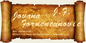 Jovana Formentunović vizit kartica